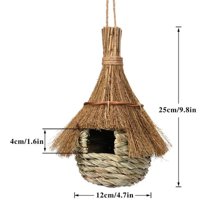 Hangable Natural Grass Bird Nest Bird's Nest Kooi Huis Vorm Gras Bird Huis Handgeweven Hangende Hummingbird House Lawn