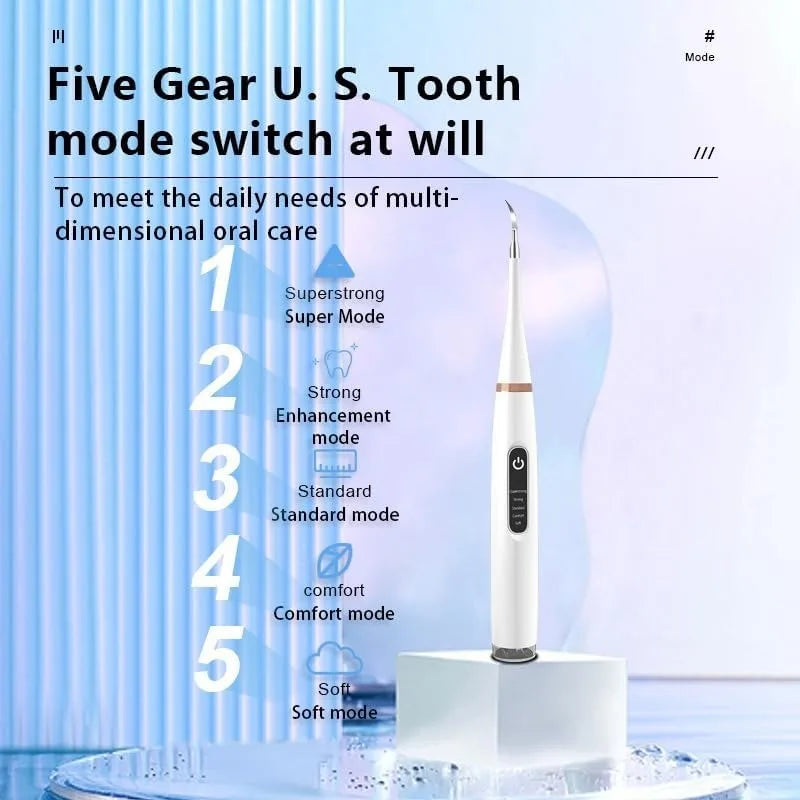 Ultrasonic Water Flosser Teeth Cleaner Women Tartar Remover Stain Eraser Multi Gear Type-C Rechargeable Portable Oral Care Tool