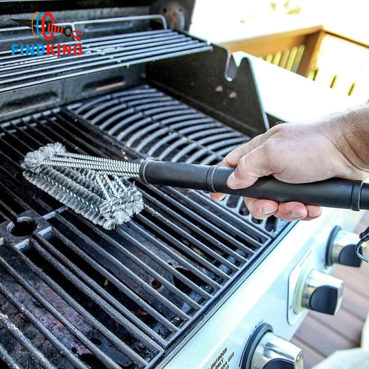 Nástroj na náradie kefy na čistenie grilu BBQ Grill Brush 3 Kefy z nehrdzavejúcej ocele v 1 čistiacich príslušenstvách BBQ Najlepší čistič gril