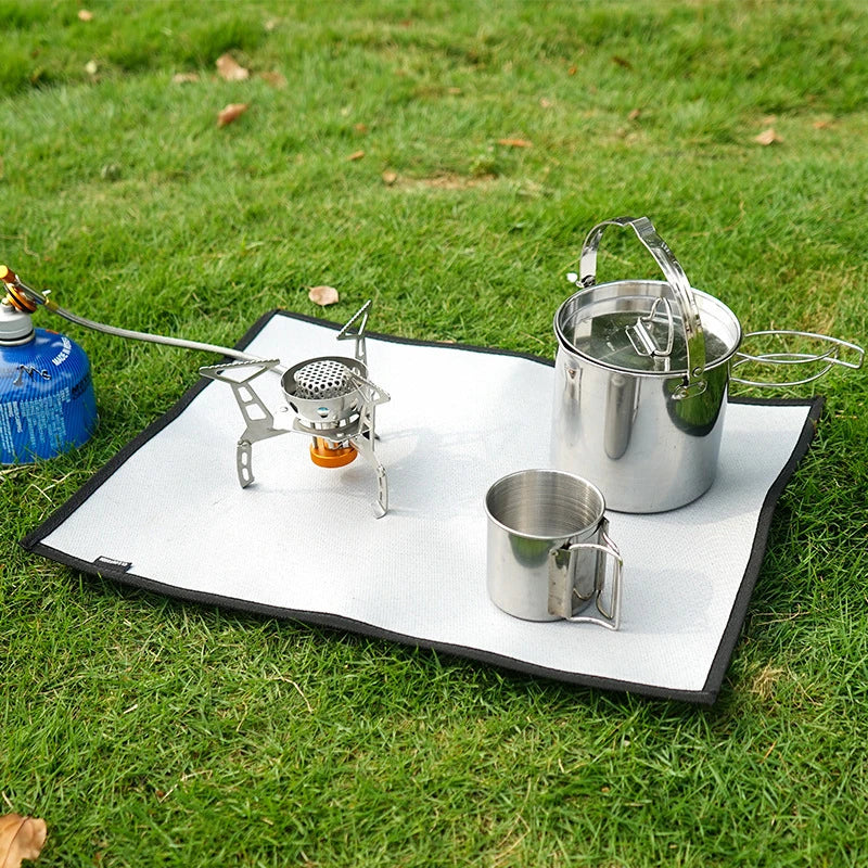 Camping brannsikkert grill matte klede flamme retardant varmeisolasjon pad ildpit ember matte teppe for utendørs piknik grillmat