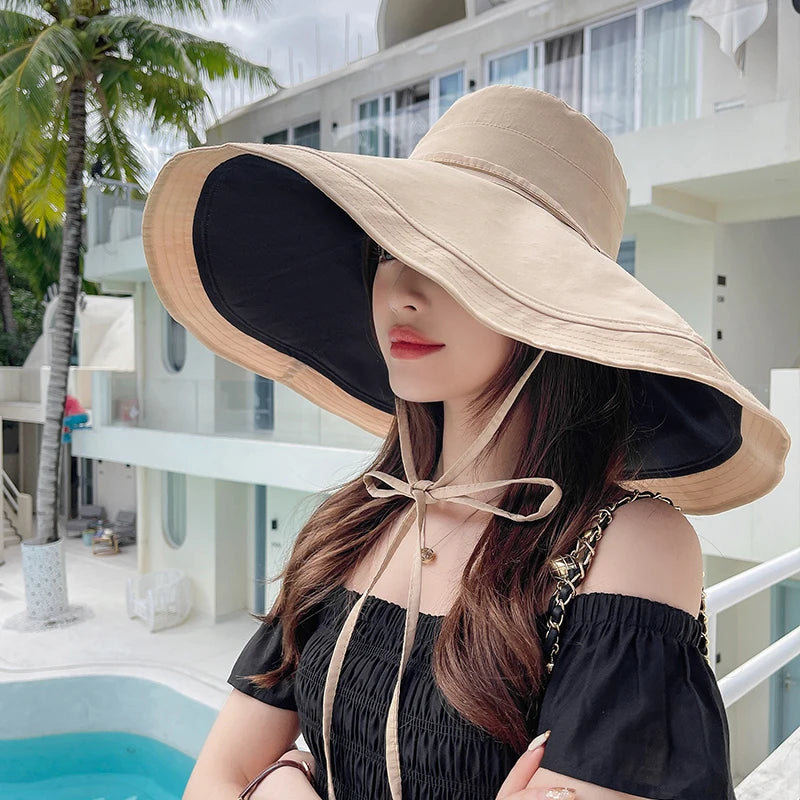 Femmes grandes plage de plage Sun Sun Summer Double côté côté solde pêcheur Caps de chapeau pour femmes chapeaux de seau de soleil pour femmes