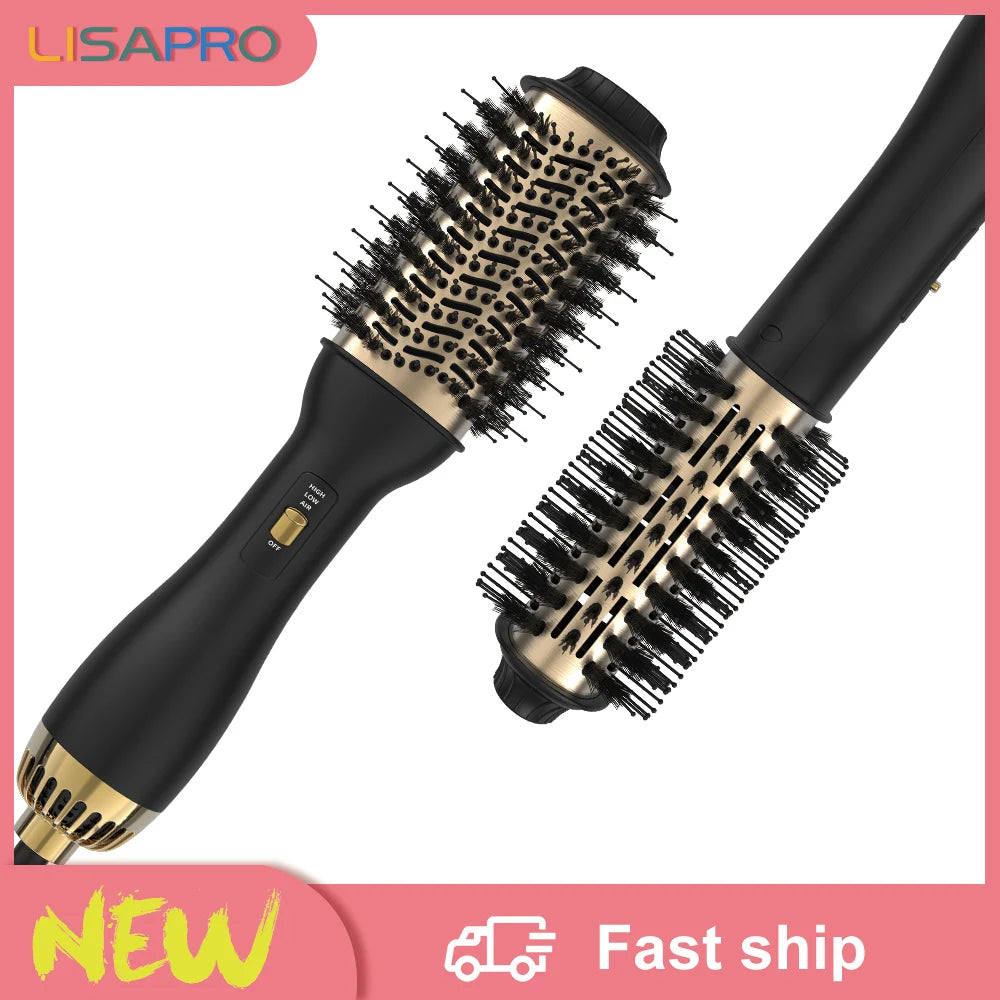 Lisapro 3 i 1 varm luftbørste ett-trinns hårføner og Volumizer Styler Avocado Blow Dryer Brush Professional 1000W hårføner