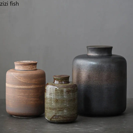 Handmade Ceramic Tea Cans Storage Jar Moisture-proof Sealing Tank Tea Box Storage Tanks Tea Container Storage Box Tea Organizer