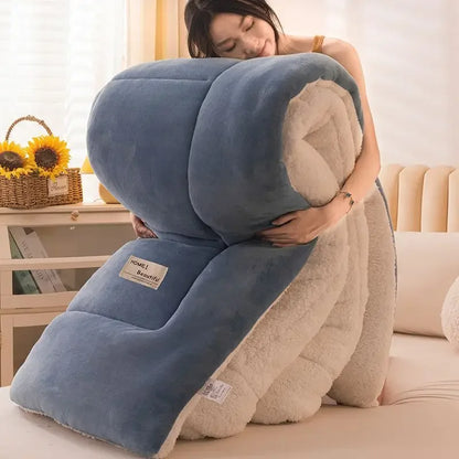 A nova colcha de inverno de algodão de seda e a colcha de algodão são espessados ​​para manter o inverno quente e duplo duplo com núcleo de pelúcia