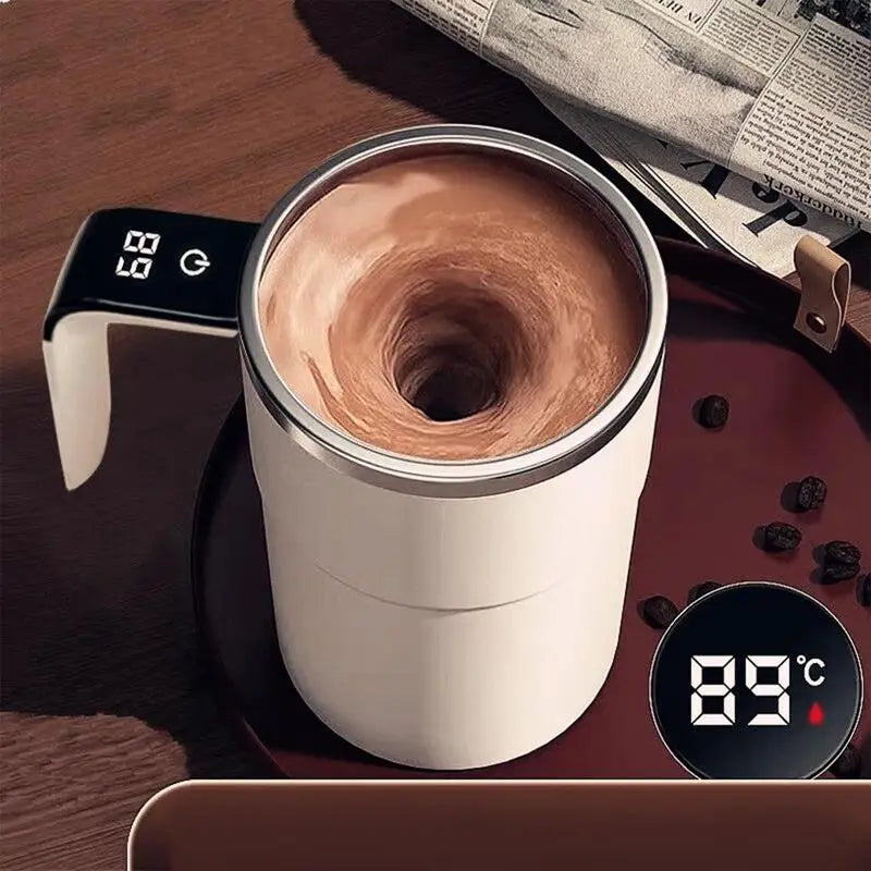 Automatic Stirring Magnetic Mug Rechargeable Stirring Coffee Cup with LCD Display Electric Stirring Cup Coffee Cup Mixer