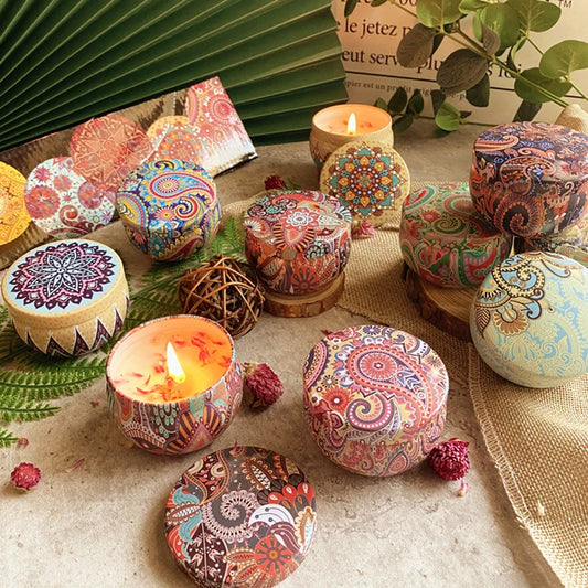 Candele profumate barattolo di candele di fiori vintage barattoli di cera di soia fragranza candela regalo di compleanno del matrimonio decorazione per casa 20 tipi profumi