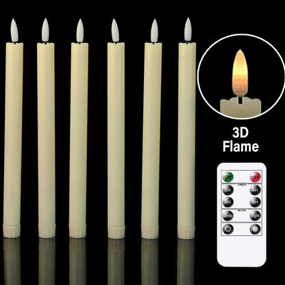 Pachet de 2 lumânări de conicluri cu led scurt de 6,5 inci/16,5 cm pentru Halloween, lumânare cu LED alb/LED bej cu funcționare