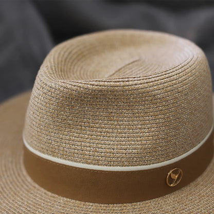 Designer ny naturlig panama myk formet stråhatt sommer kvinner/menn bred rand beach sol cap UV beskyttelse fedora bursdagsgave
