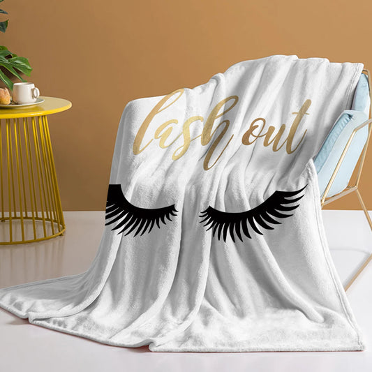 Lange Wimpern gedruckte Wurfdecke Plüsch flauschiger Flanell Fleece Decke weiche Würfe für Sofa Couch und Bett
