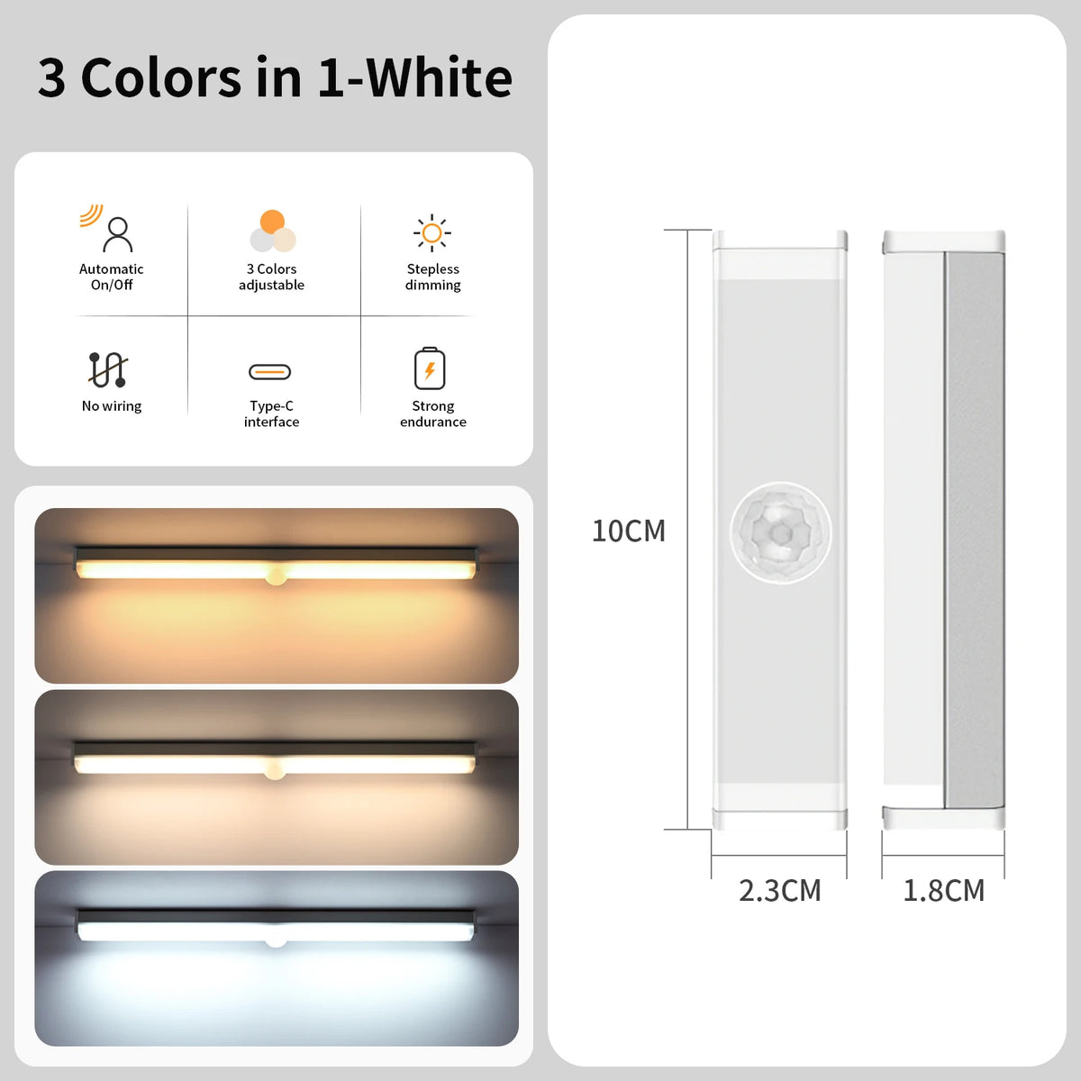 LED Desk Lamp Hanging Magnetic Stepless Dimming LED Night Light USB Rechargeable Bedroom Light Cabinet Closet Reading Night Lamp