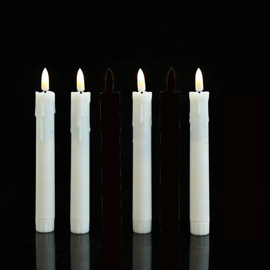 3/4/6/12 pezzi Candele a conica a LED decorative senza fiamma bianche calde, a conici a led decorativi senza infiamobili, 7 pollici/17,5 cm Candele realistiche di plastica finta