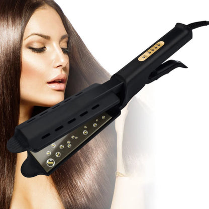 Arritis de cabello Ajuste de temperatura de cuatro juegos Turmalina Turmalina Turmalina Ionic plana de hierro planchado para el panel de ancho de mujeres