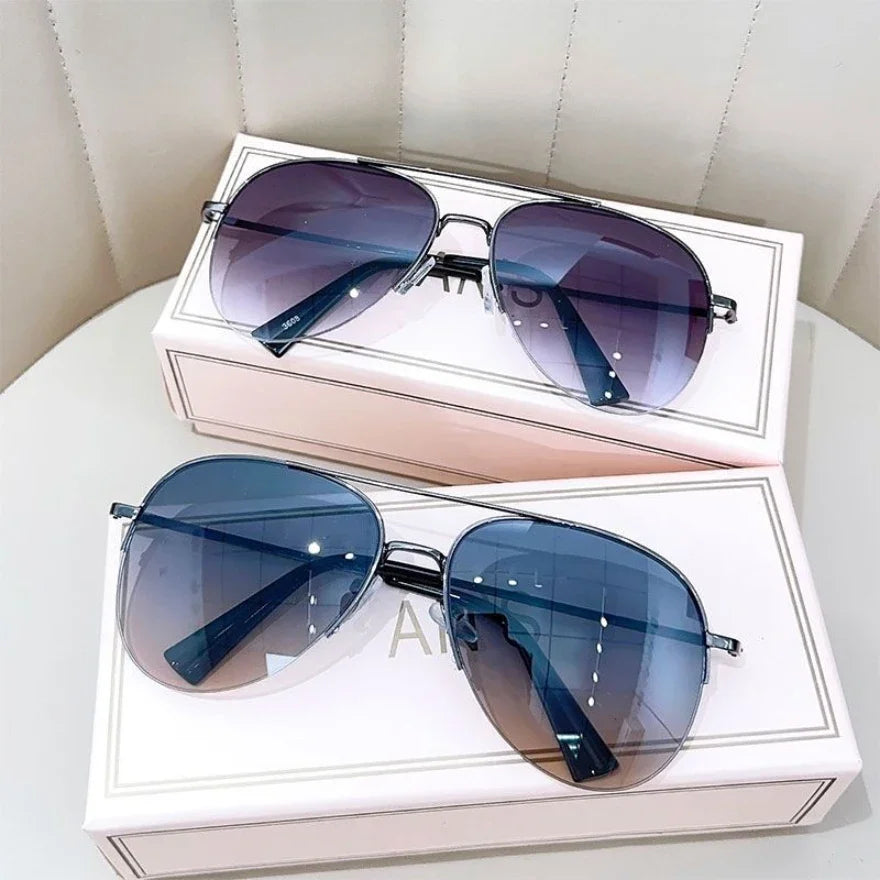 Sluneční brýle módního gradientu pro muže Big Frame Pilot Sun Glasses Design Anti-Reflext Lunette de Soleil Homme UV400 (bez krabice)