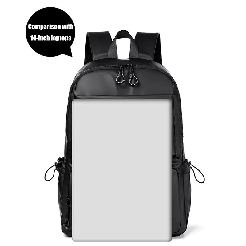 Uma mochila masculina de 14 polegadas de grande capacidade Viagem de lazer sólido colorido pu de mochila mochila de moda Moda e mulher bolsa escolar de estudantes