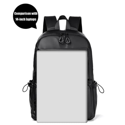 Uma mochila masculina de 14 polegadas de grande capacidade Viagem de lazer sólido colorido pu de mochila mochila de moda Moda e mulher bolsa escolar de estudantes