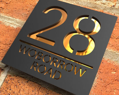 Numero di casa acrilico personalizzato Matt Black MODERN NUMERI MODERNO CHIEDI ALLIVERSIO PLAGO TAGLIO NUMERO FLUSCHIO CUSTORO 3D 3D
