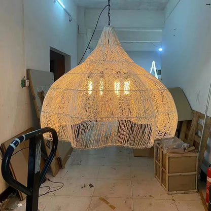 New Hight Quality Rattan Lamp Japanese Style Handmade Pendant Lights for Restaurant Hanglamp Dining Room Living Room Home Decor