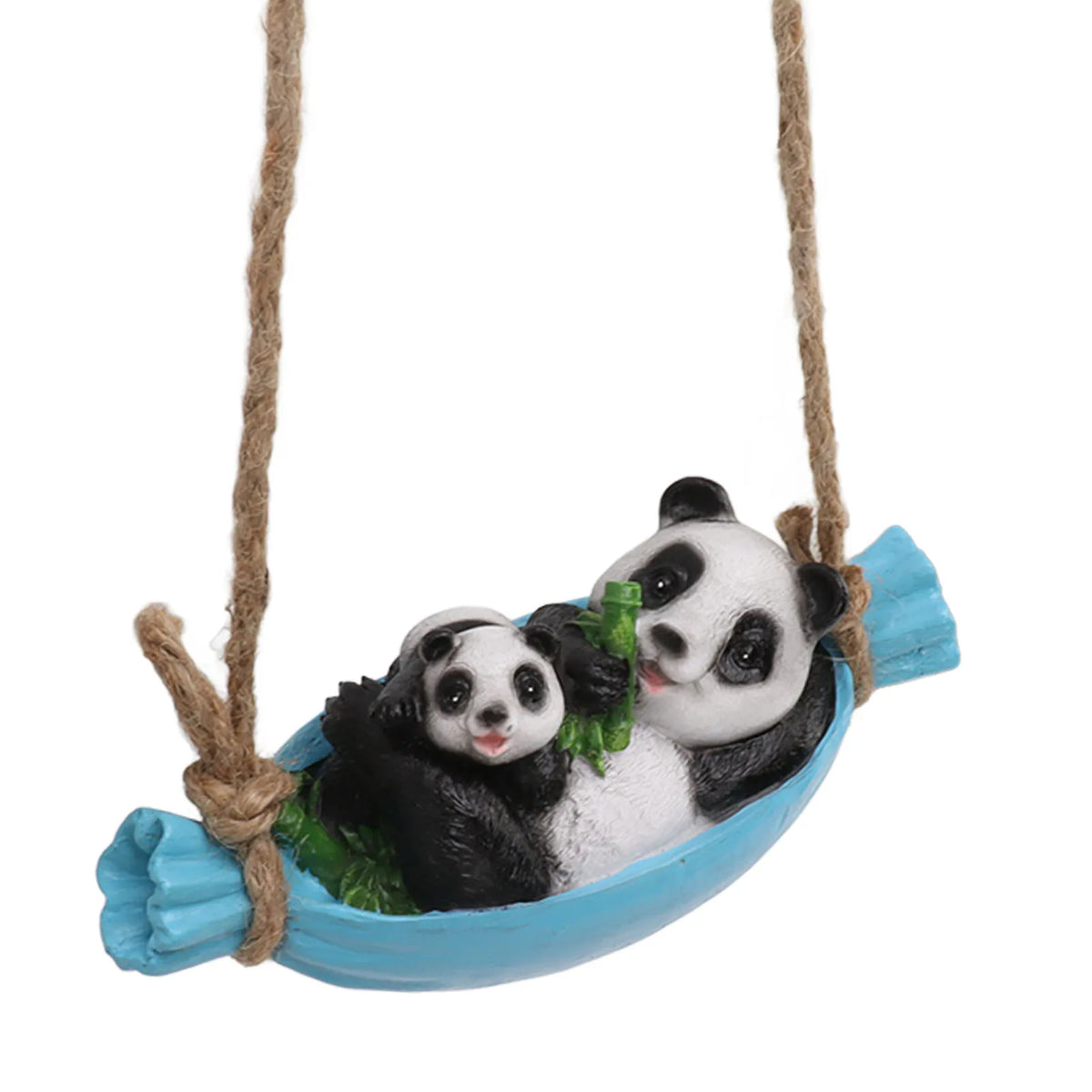 Swing Panda Statue Mère et bébé panda allongé sur la simulation de swing simulation de jardin animal sculpture