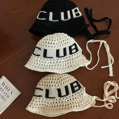 2024 New Korean Ins Retro Letter Straw Hat Spring and Summer Vacation Sunshade Foldable Tether Simple Sun Cap for Women‘s