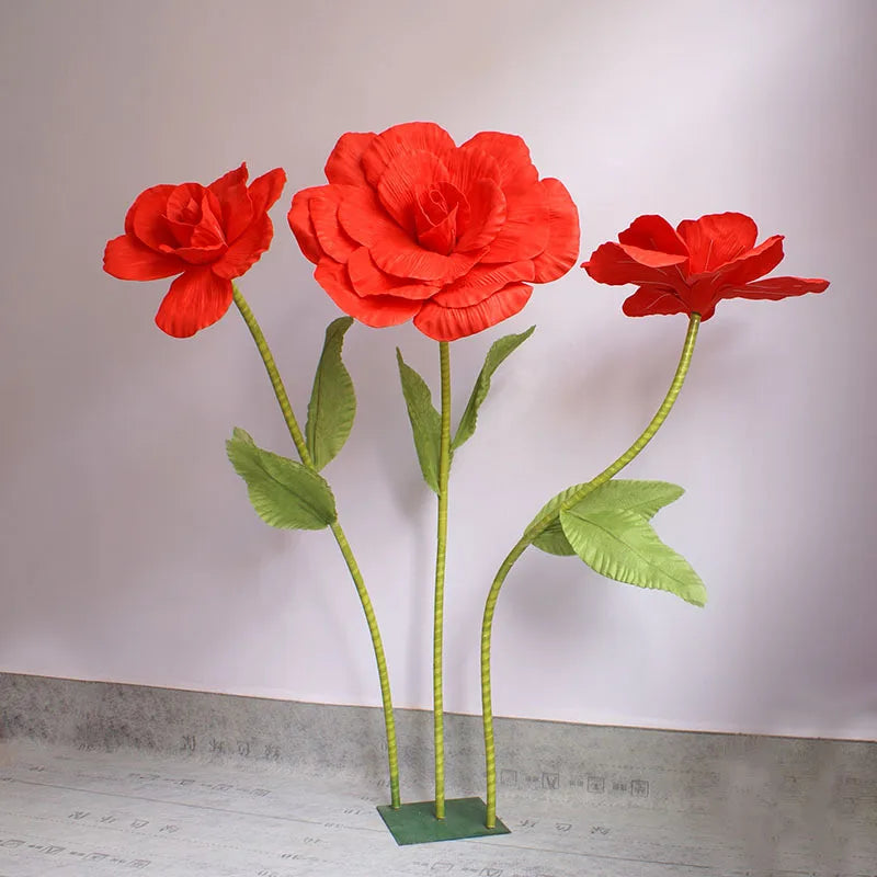 80 cm géant pe mousse rose simulation fleurs branche de mariage décoration décoration pivoine jardin wall route cité la fête de la fête