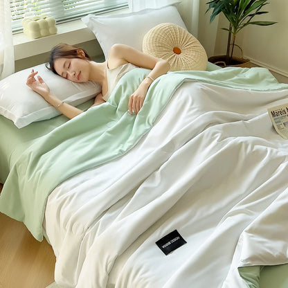 YanYangTian Solid color Spring Summer quilt blanket bed cover two-sided quilted comforter 150 200 single bed king queen