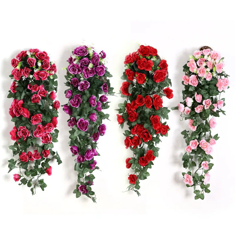 Kunstige hængende blomster Fake Rose Vine Hanging Plant