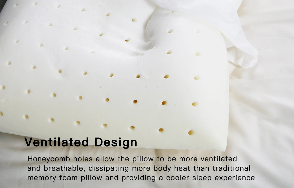 PurenLatex 60x40x10cm Orthopedic Cooling Pillow Memory Foam Pillow for Sleeping Back Sleeper & Side Sleeper Bedding Pillow