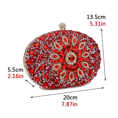 Rhinestones Kobiety worki puste w stylu modne torby wieczorowe łańcuch torebki na ramię