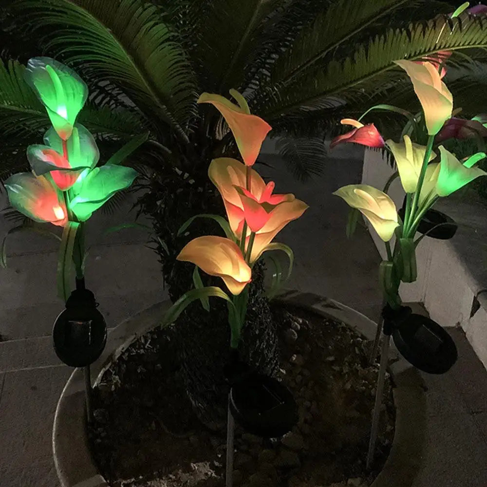 LED Solar Light Calla Lily Lantern Garden Lawn Landscape -laajennusvalaistus ruohopolun kadun koristeelle