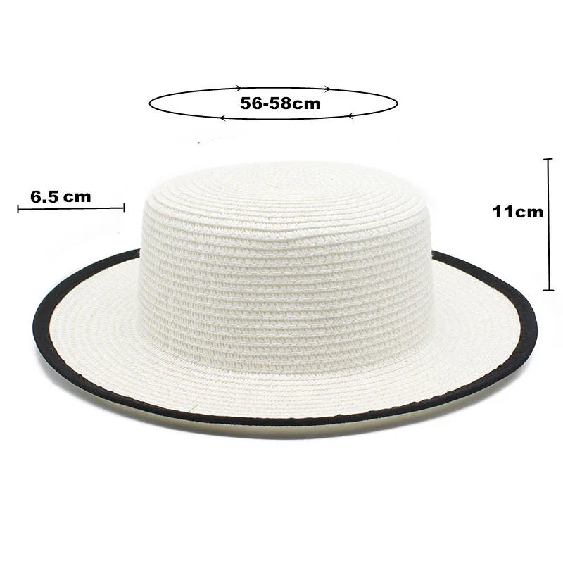 Uudet suunnittelijan naiset ja miehet litteä Fedora Straw Hatut Vintage Jazz Straw Caps Summer SunsShade Leveä Brim Straw Hatut