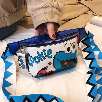 Taistpose Kvinders fanny pakning tegneserie bælte tasker praktisk pakker banan brystpose kvindelig hofte pakke crossbody pung pu læder pose