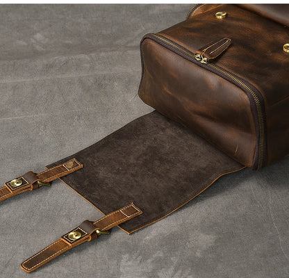 Cazzo vintage Crazy Genuine Backpack in pelle uomini uomini in pelle Stucker Rucksino Male Backpack M814