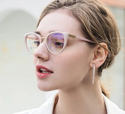 Firada Moda Eyewear Retro Cat EyeGlass 2023 Anti -Blue Light Optical Prescription Glasses Frame for Women 87003