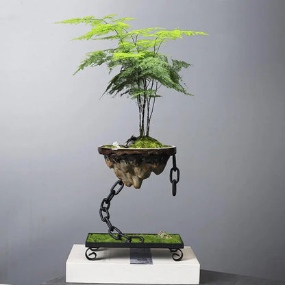 Sočna simulacija lonca simulacija rokera Željezna bonsai plantaža Ovjes za viseći tip cvijeća krug/kvadratni osnovni dekor