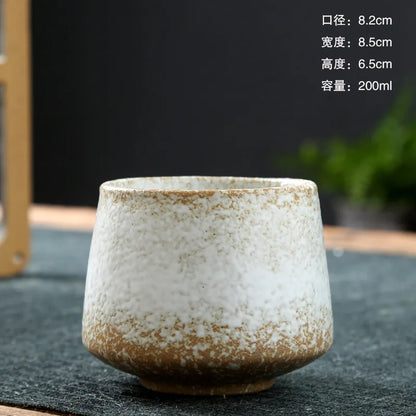 Ceramic Cup Vintage Coarse Pottery Coffee Cup Household drinking single cup cooking tea cups around the stove