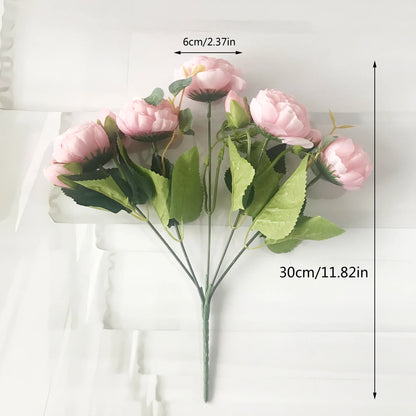 30 cm trëndafili trëndafili mëndafshi me mëndafshi, lulet artificiale
