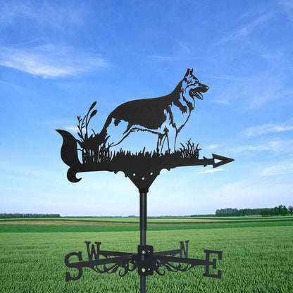 Nytt metalldyr tysk hyrdevær Vane Standing Decor Roof Weathervane Garden Yard Dekorasjon for skur hjem Gence Post