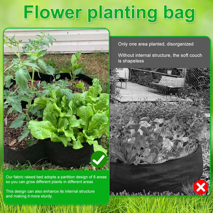 4/8 Gitter Garten erhöhte Pflanzbett Stoff erhöhtes Gartenbett Quadrat Felt Garten Blume Wachsen Bag Gemüse Pflanzer Topf