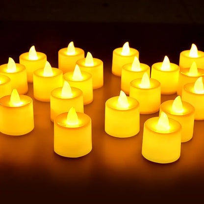 12/24/48ps qirinj LED pa flakë dritat e baterisë me bateri qirinj çaji romantik për dekorimet e dasmës së festës së ditëlindjes