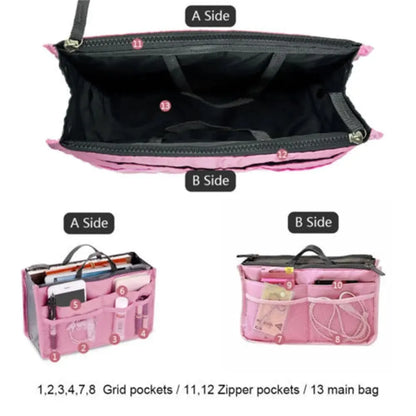 Multifunctional Bi-fold Storage Bag Double Zipper Large Capacity Storage Arrangement Makeup Toiletries Large Classification Bag