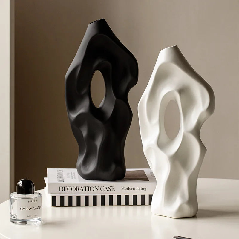 Irregular Home Living Room Desktop Atmosphere Decoration Modern and Minimalist Ceramic Vase Home Flower Arrangement Vase