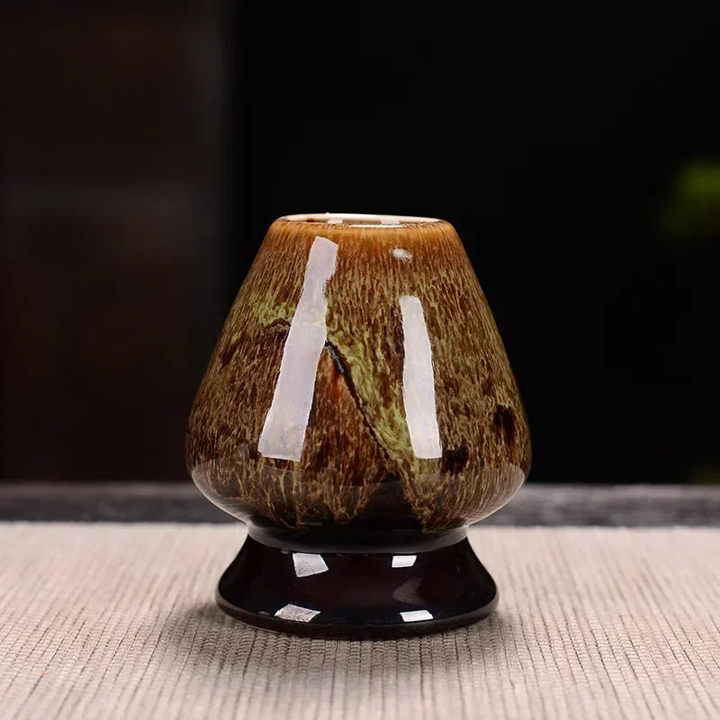 Japanese Ceramic Matcha Green Tea Chasen Holder Stand Bowl Bamboo Whisk Grinder Brushes Tea Tools Holder Tea Accessories Teaware