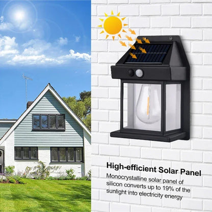 Ulkokäyttöinen aurinkoseinälamppu vedenpitävä volframifilamenttilamppu induktiolamppu kotitalouksien valo puutarhaseinävalaisin