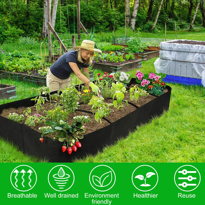 4/8 Gitter Garten erhöhte Pflanzbett Stoff erhöhtes Gartenbett Quadrat Felt Garten Blume Wachsen Bag Gemüse Pflanzer Topf