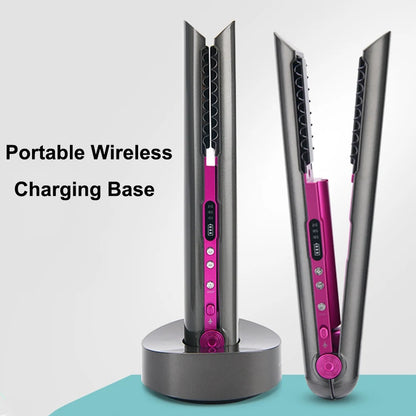 Letraz de cabello inalámbrico mini plano plano usb usb recargable cabello enderezado herramientas de peinado de hierro rizado rizado de cabello inalámbrico