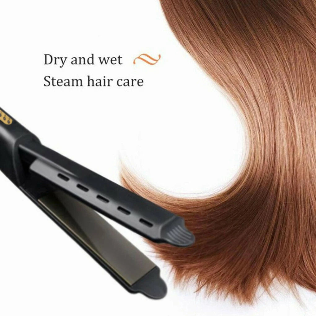 Arritis de cabello Ajuste de temperatura de cuatro juegos Turmalina Turmalina Turmalina Ionic plana de hierro planchado para el panel de ancho de mujeres