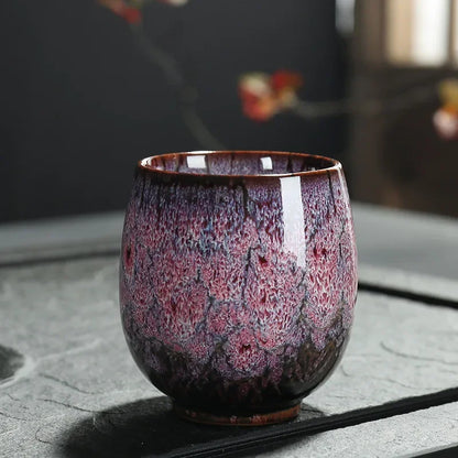 1pcs Kiln Change China Ceramic Tea Cup Porcelain Kung Fu Cups set Pottery Personal Single Drinkware Wholesale Household