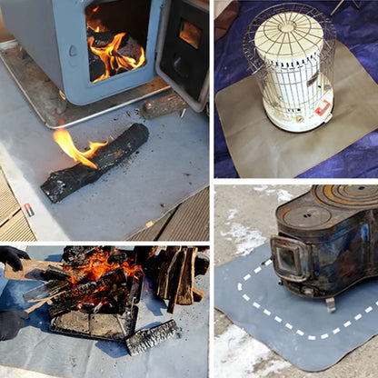 Camping brannsikkert grill matte klede flamme retardant varmeisolasjon pad ildpit ember matte teppe for utendørs piknik grillmat