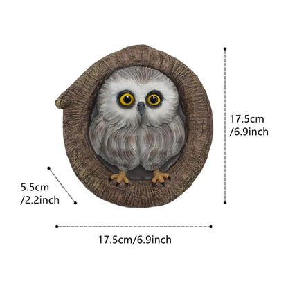 Owl Statue Garden Tree Decoration Hand Painted Water Resistant Gardening Art for Housewarming Gifts Easily Install Multipurpose