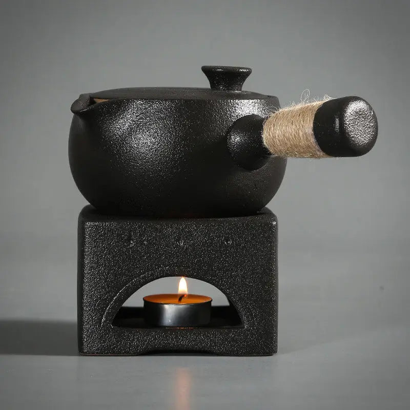 Japanese Style Rough Pottery Side Handle Teapot Large Capacity Portable Tea Pot with Handle Handmade Teaware Kung Fu Tea Sets